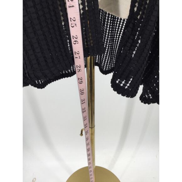 SUSAN GRAVER XS black open woven half length cardigan coverup top NWT B65 - Picture 3 of 6